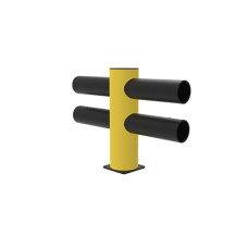 Traffic barrier 2-line HOTEL center post, yellow-black