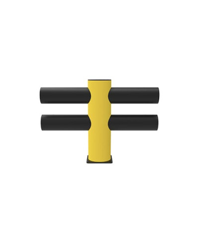 Traffic barrier 2-line HOTEL end post, yellow-black, for bolting on - INCAPCORP. Buy in the online store.