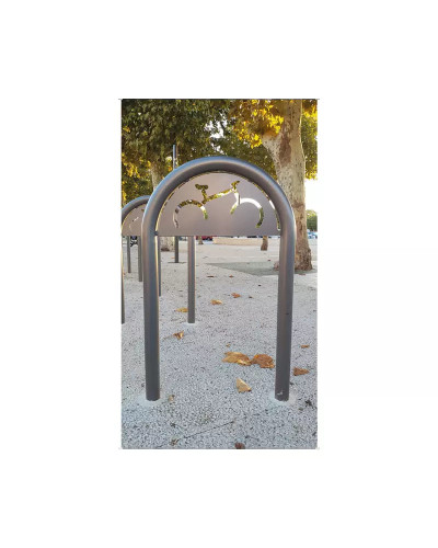 Buy Bicycle Rack in Office Clip Shape D 60 mm, 1 Bicycle, PROCITY: Metal - Procity Gray, for Embedding - Shop Online