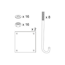 Height limiter installation kit, ground anchor included, template & fastening rods. 202610 - PROCITY.
