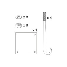 Height limiter installation kit, ground anchor included, template & mounting rods. 202616 - PROCITY.