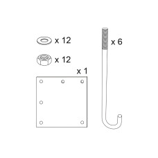 Height limiter assembly kit, ground anchor included, template & fastening rods. 202623 - PROCITY.