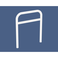 Reinforced bike rack, 1 bike, PROCITY: Metal - Pure White, for embedding.