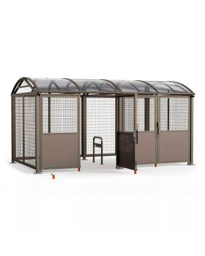 Buy Curved Bike Rack with Signage, 1 Bike, PROCITY: Metal - Hot-Dip Galvanized, on Base Plates Online - Delivery