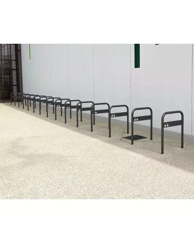 Buy Curved Bike Rack with Signage, 1 Bike, PROCITY: Metal - Hot-Dip Galvanized, on Base Plates Online - Delivery