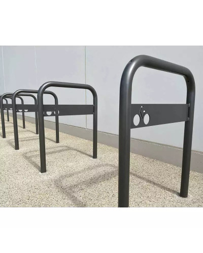 Buy Curved Bike Rack with Signage, 1 Bike, PROCITY: Metal - Hot-Dip Galvanized, on Base Plates Online - Delivery
