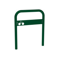 Fahrradbügel gebogen mit Beschilderung, 1 Fahrrad, PROCITY: Metall - Moosgrün, zum Einbetonieren