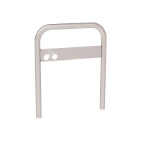Curved Bicycle Rack with Signage, 1 Bicycle, PROCITY: Metal - Silk Grey, for Embedding.