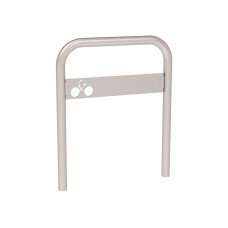 Curved Bicycle Rack with Signage, 1 Bicycle, PROCITY: Metal - Silk Grey, for Embedding.