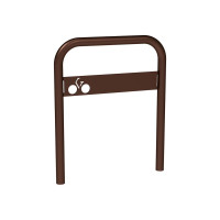 Bent Bike Rack with Signage, 1 Bike, PROCITY: Metal - Chocolate Brown, for Embedding.