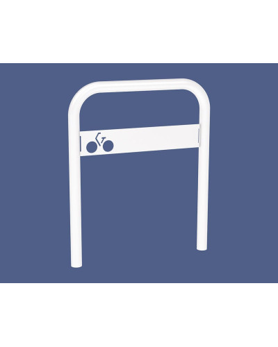 Buy Curved Bicycle Rack with Signage, 1 Bicycle, PROCITY: Metal - Pure White, for Embedding - Shop Online