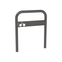 Fahrradbügel gebogen mit Beschilderung, 1 Fahrrad, PROCITY: Metall - Procity Grau, zum Einbetonieren