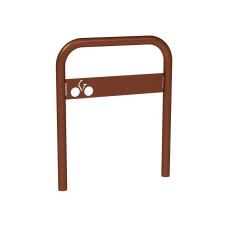 Curved Bicycle Stand with Signage, 1 Bicycle, PROCITY: Metal - Rust Corten Effect, for Embedding.