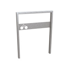 Milano bike stand with signage, 1 bike, PROCITY: Metal - hot-dip galvanized, for embedding.