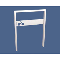 Milano bike rack with signage, 1 bike, PROCITY: metal - pure white, for embedding.