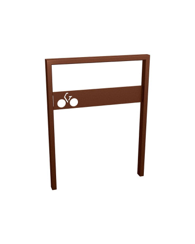 Buy Bicycle Rack Milano with Signage, 1 Bicycle, PROCITY: Metal - Rust Corten Effect, for Embedding Online - Shop.