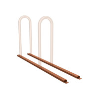 Frame for multiple leaning system, 2 bicycles, PROCITY: Metal - Corten rust effect, free-standing.