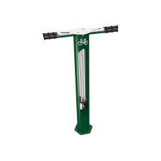 Bicycle Repair Station, 2 Bikes, Procity: Metal - Moss Green, with Anchor Rods.