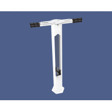 Bicycle Repair Station, 2 Bicycles, PROCITY: Metal - Pure White, with anchor rods.