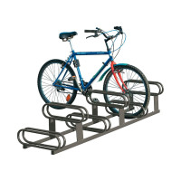 Bicycle stand with staggered heights, 6 bicycles, PROCITY: Metal - Procity grey, freestanding.