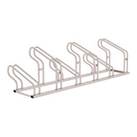 Bike stand with staggered spaces Optimum, 6 bikes, PROCITY: Metal - Silk grey, free standing.