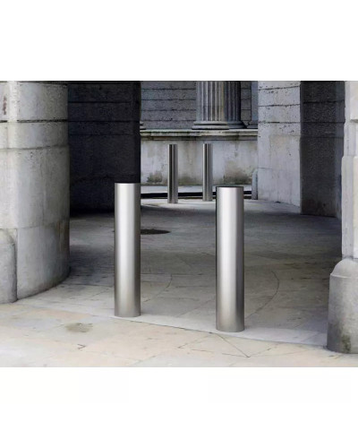 Stainless Steel Impact Protection Bollard Fixed in Place, D: 154 mm, H: 800 mm, for Embedding - PROCITY - Buy Online
