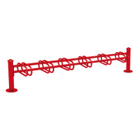 Bicycle Stand Province Agora, one-sided, 6 bicycles, PROCITY: Metal - Traffic red, on base plates.