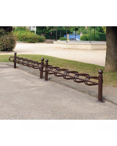 Fahrradständer Province Kugel, doppelseitig, 12 Fahrräder, PROCITY: Metall - Purpurrot, auf Bodenplatten - Kaufen Sie im Online-Shop