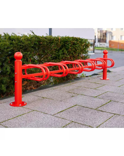 Fahrradständer Province Kugel, doppelseitig, 12 Fahrräder, PROCITY: Metall - Purpurrot, auf Bodenplatten - Kaufen Sie im Online-Shop