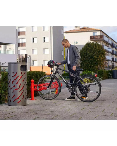 Fahrradständer Province Kugel, doppelseitig, 12 Fahrräder, PROCITY: Metall - Purpurrot, auf Bodenplatten - Kaufen Sie im Online-Shop