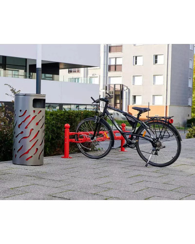 Fahrradständer Province Kugel, doppelseitig, 12 Fahrräder, PROCITY: Metall - Purpurrot, auf Bodenplatten - Kaufen Sie im Online-Shop