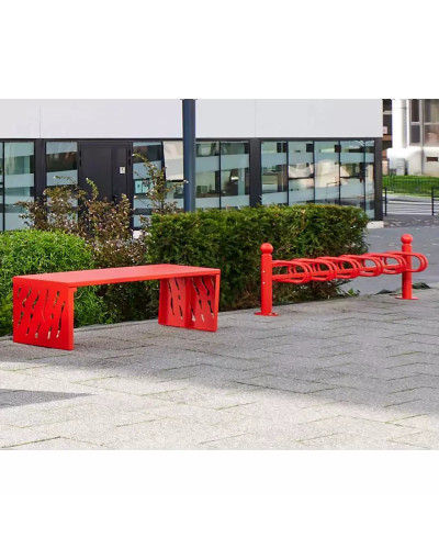Fahrradständer Province Kugel, doppelseitig, 12 Fahrräder, PROCITY: Metall - Purpurrot, auf Bodenplatten - Kaufen Sie im Online-Shop