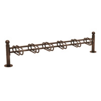 Bike stand Province Kugel, single-sided, 6 bikes, PROCITY: Metal - Chocolate Brown, on ground plates.
