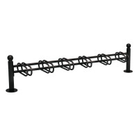 Bicycle Stand Province Sphere, one-sided, 6 bicycles, PROCITY: Metal - Deep Black, on base plates.