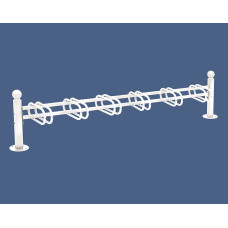 Fahrradständer Province Kugel, einseitig, 6 Fahrräder, PROCITY: Metall - Reinweiß, auf Bodenplatten