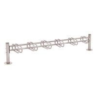Bike rack Province brushed stainless steel, one-sided, 6 bikes, PROCITY: Metal - Silk Grey, on base plates.