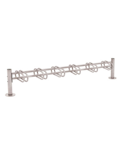Kaufen Sie Fahrradständer Province aus gebürstetem Edelstahl, einseitig, für 6 Fahrräder, PROCITY: Metall - Seidengrau, auf Bodenplatten im Online-Shop.
