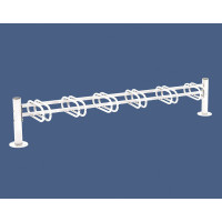 Fahrradständer Province gebürsteter Edelstahl, einseitig, 6 Fahrräder, PROCITY: Metall - Reinweiß, auf Bodenplatten