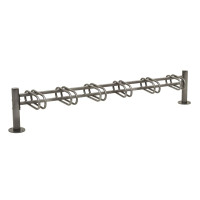 Bicycle rack Province brushed stainless steel, single-sided, 6 bicycles, PROcity: Metal - Procity Gray, on floor plates.