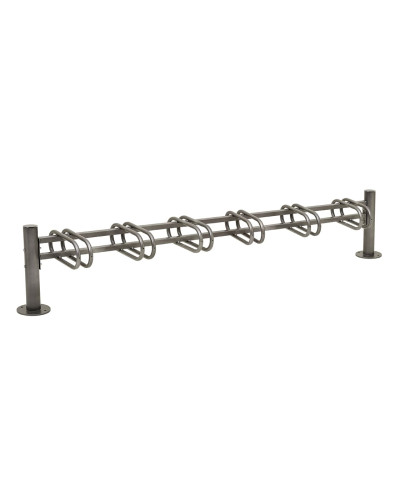 Fahrradständer Province aus gebürstetem Edelstahl, einseitig, 6 Fahrräder, PROCITY: Metall - Procity Grau, auf Bodenplatten - Kaufen Sie im Online-Shop