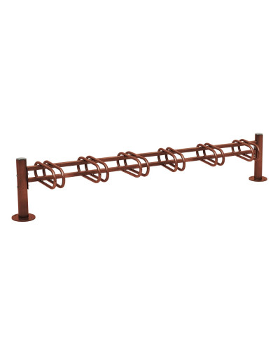 Fahrradständer Province gebürsteter Edelstahl, einseitig, 6 Fahrräder, PROCITY: Metall - Rost Corten-Effekt, auf Bodenplatten - Kaufen Sie im Online-Shop.