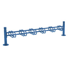 Bicycle stand Province City, one-sided, 6 bicycles, PROCITY: Metal - Gentian Blue, on floor plates.