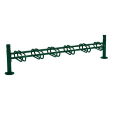 Fahrradständer Province City, einseitig, 6 Fahrräder, PROCITY: Metall - Moosgrün, auf Bodenplatten