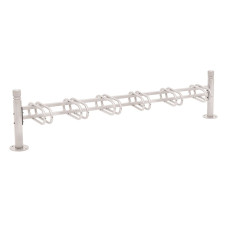 Bicycle rack Province City, single-sided, 6 bicycles, PROCITY: Metal - Silk Grey, on base plates.