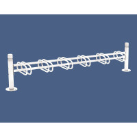 Bike Stand Province City, single-sided, 6 bikes, PROCITY: Metal - Pure White, on floor plates.