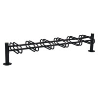 Bicycle rack Province brushed stainless steel, double-sided, 12 bicycles, PROCITY: Metal - Deep Black, on base plates.