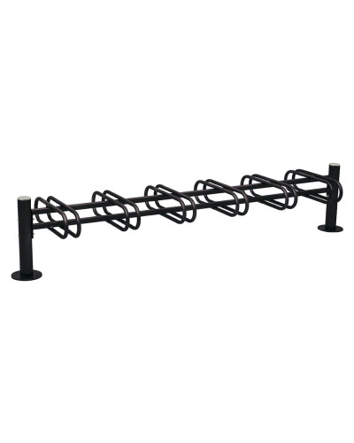 Kaufen Sie Fahrradständer Province aus gebürstetem Edelstahl, doppelseitig, für 12 Fahrräder, PROCITY: Metall - Tiefschwarz, auf Bodenplatten im Online-Shop