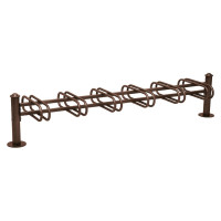 Bicycle rack Province Agora, double-sided, 12 bicycles, PROCITY: Metal - Chocolate Brown, on floor panels.