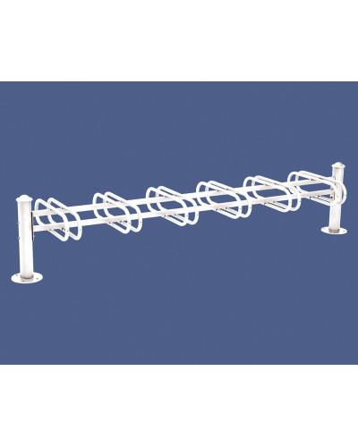 Kaufen Sie Fahrradständer Province Agora, doppelseitig, für 12 Fahrräder, PROCITY: Metall - Reinweiß, auf Bodenplatten im Online-Shop