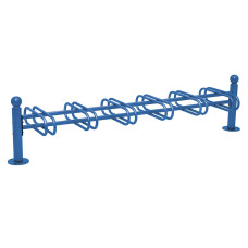 Fahrradständer Province Kugel, doppelseitig, 12 Fahrräder, PROCITY: Metall - Enzianblau, auf Bodenplatten